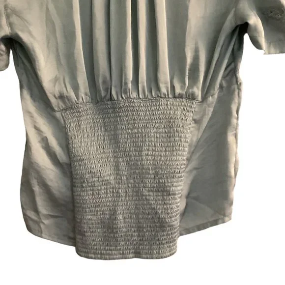 Vintage FREE PEOPLE Light Green Lace V-Neck Embroidered Blouse-SIze Small - Picture 10 of 10